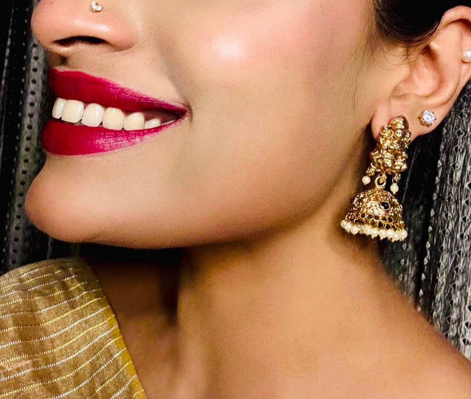 Ambuja Jhumkis with Pearl beads