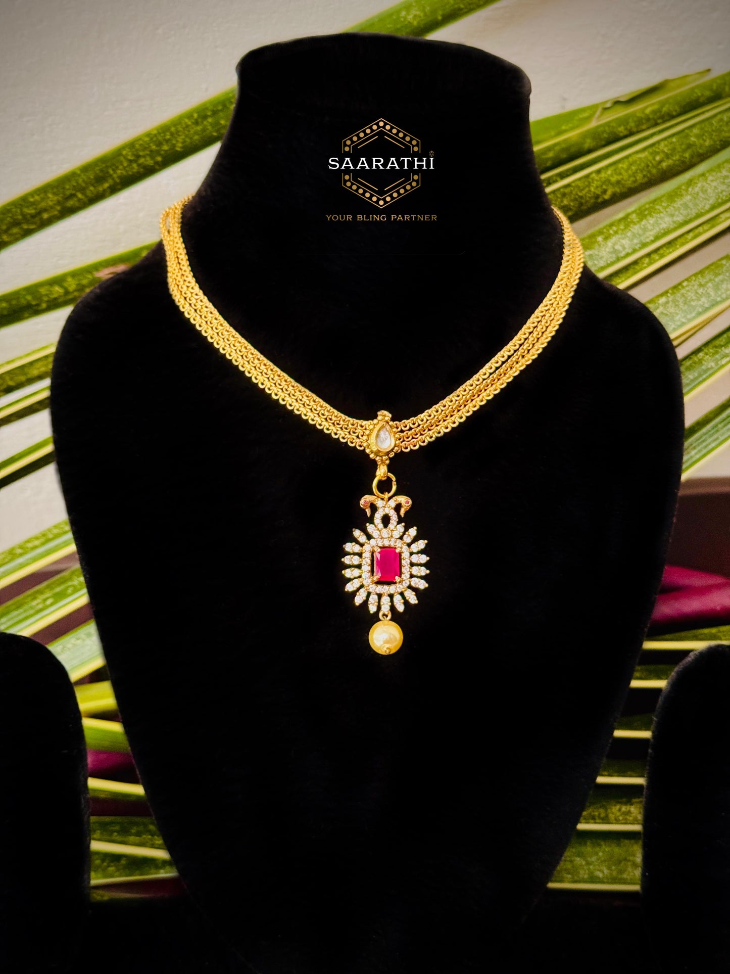 Manohari Rani Haram Necklace with Mayur detailing
