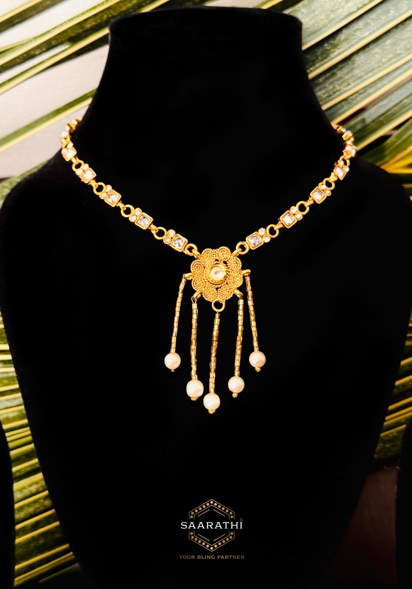 Guldasta Moti Kundan Statement Necklace