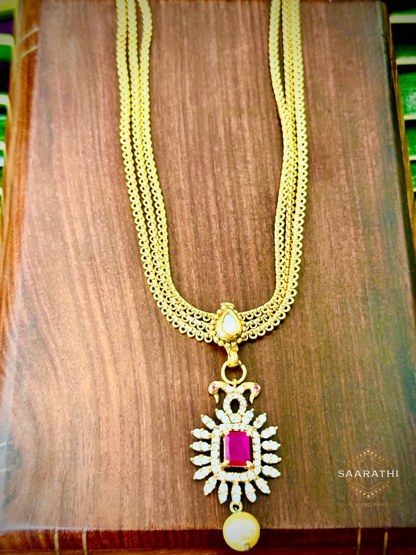 Manohari Rani Haram Necklace with Mayur detailing