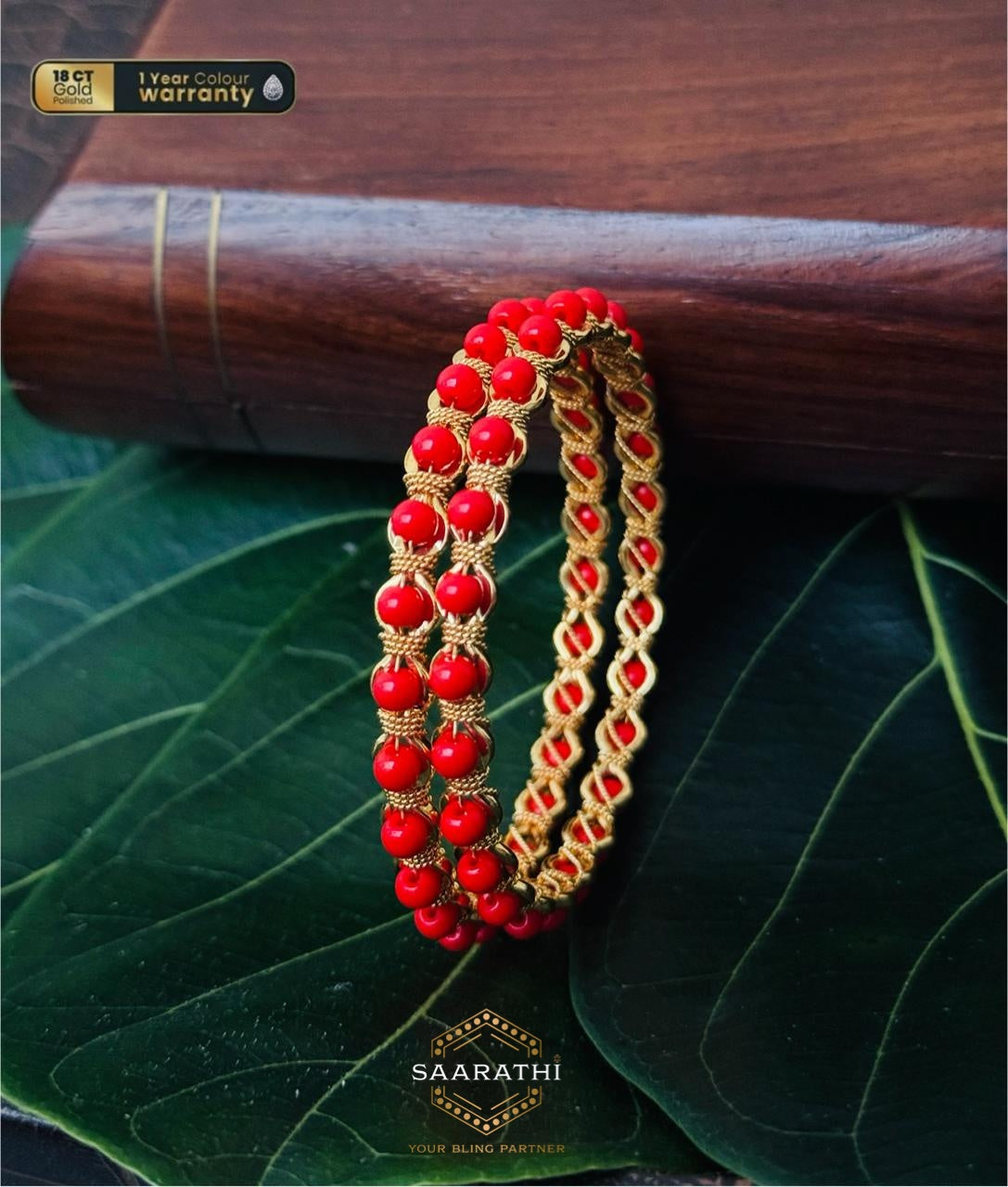 The Playful 18CT Gold-Polished Vidruma Bangle Set