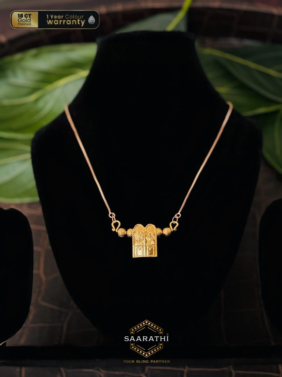 Shiva-Shakti 18CT Gold-Polished Mangalyam Bottu Thali Necklace