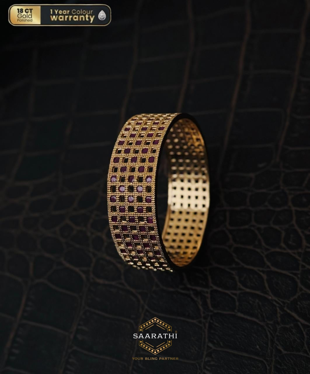 Stunning 18CT Gold-Polished Bangles