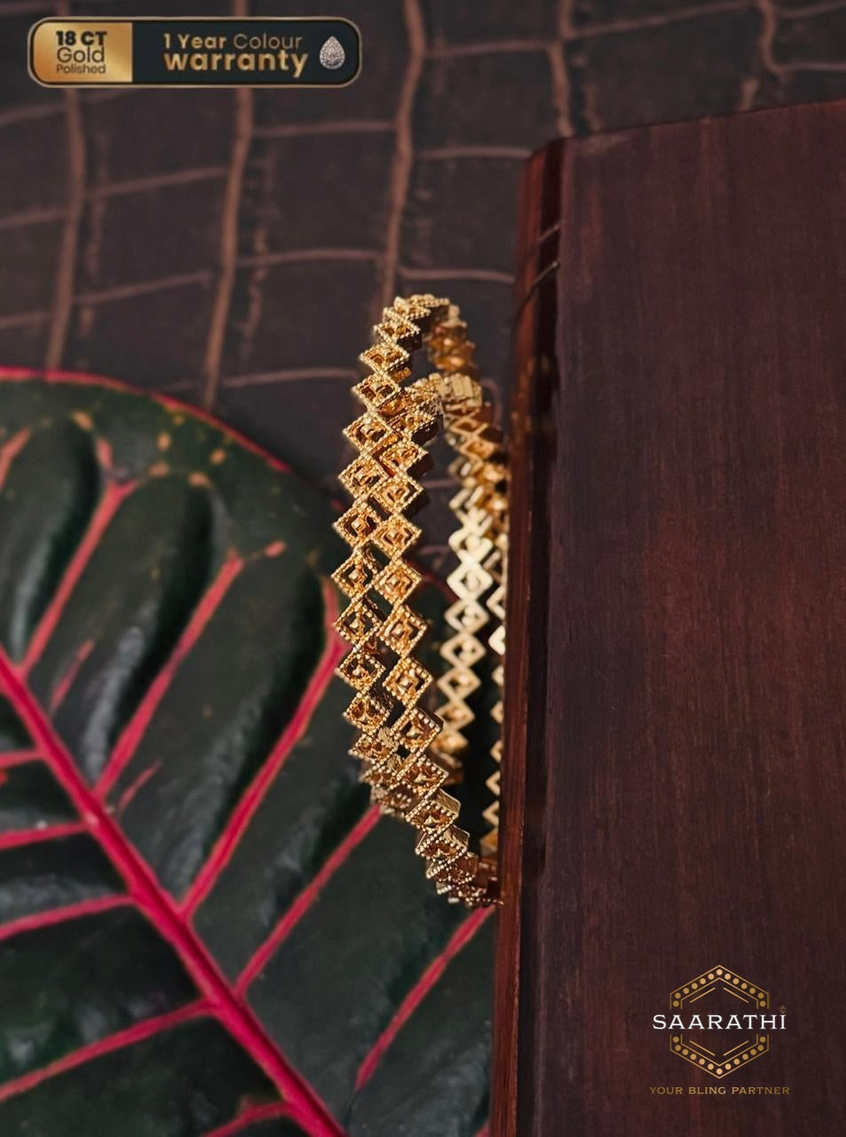 Beautiful 18CT Gold-Polished Bangles