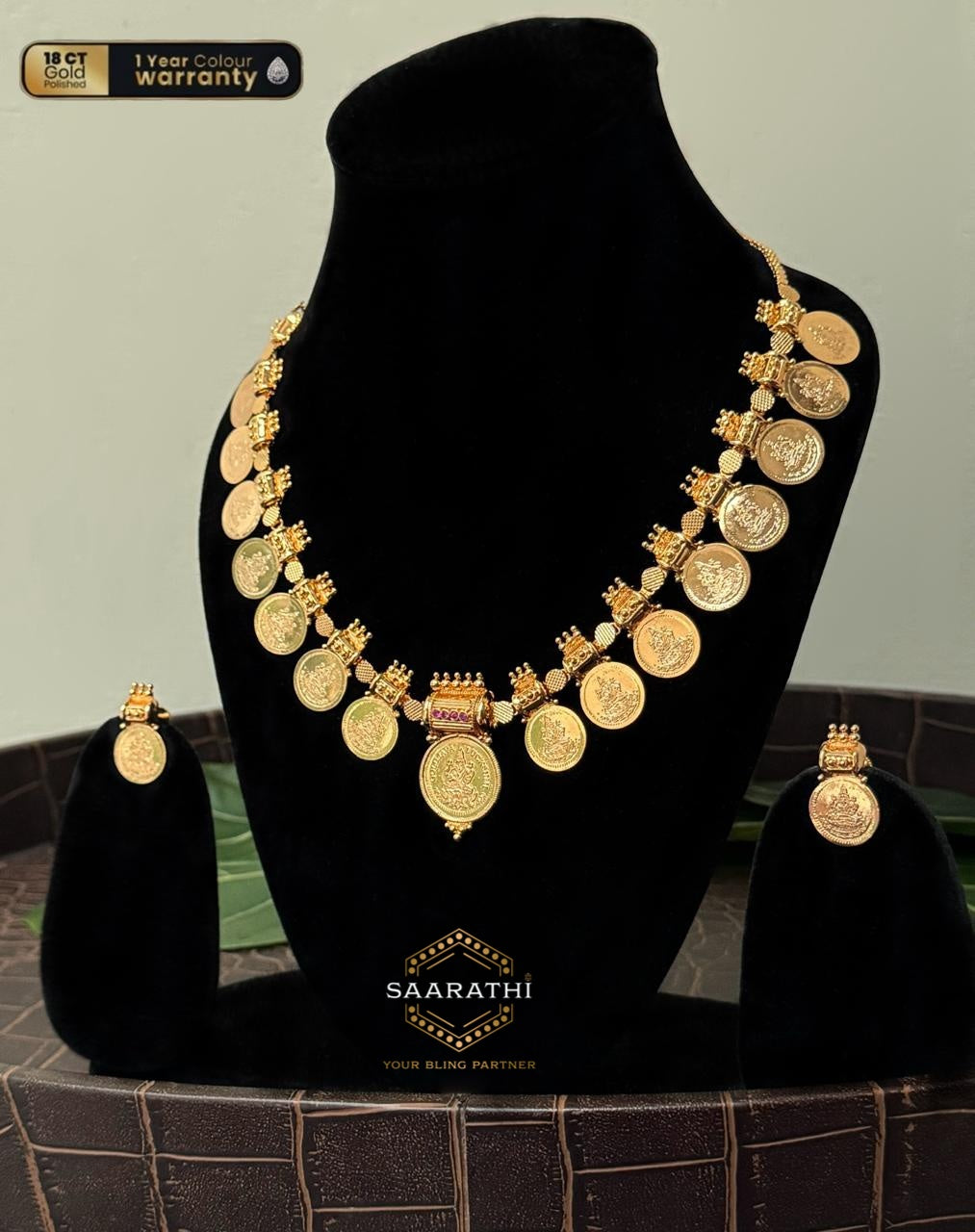 Lakshmi Leela 18 CT Gold-Polished Pavan Haram Necklace Set