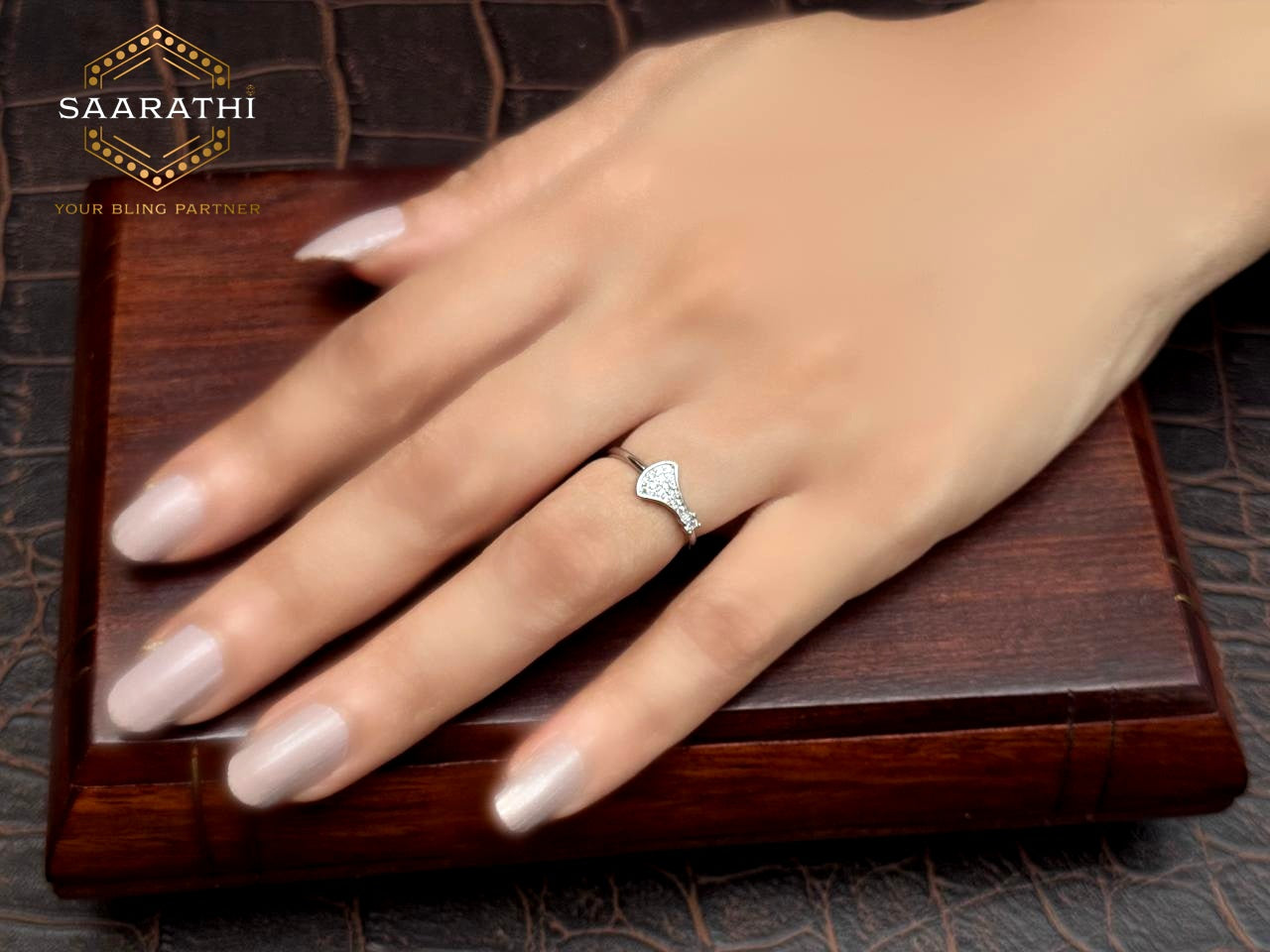 925 Silver CZ-Studded Contemporary Minimalist Ring