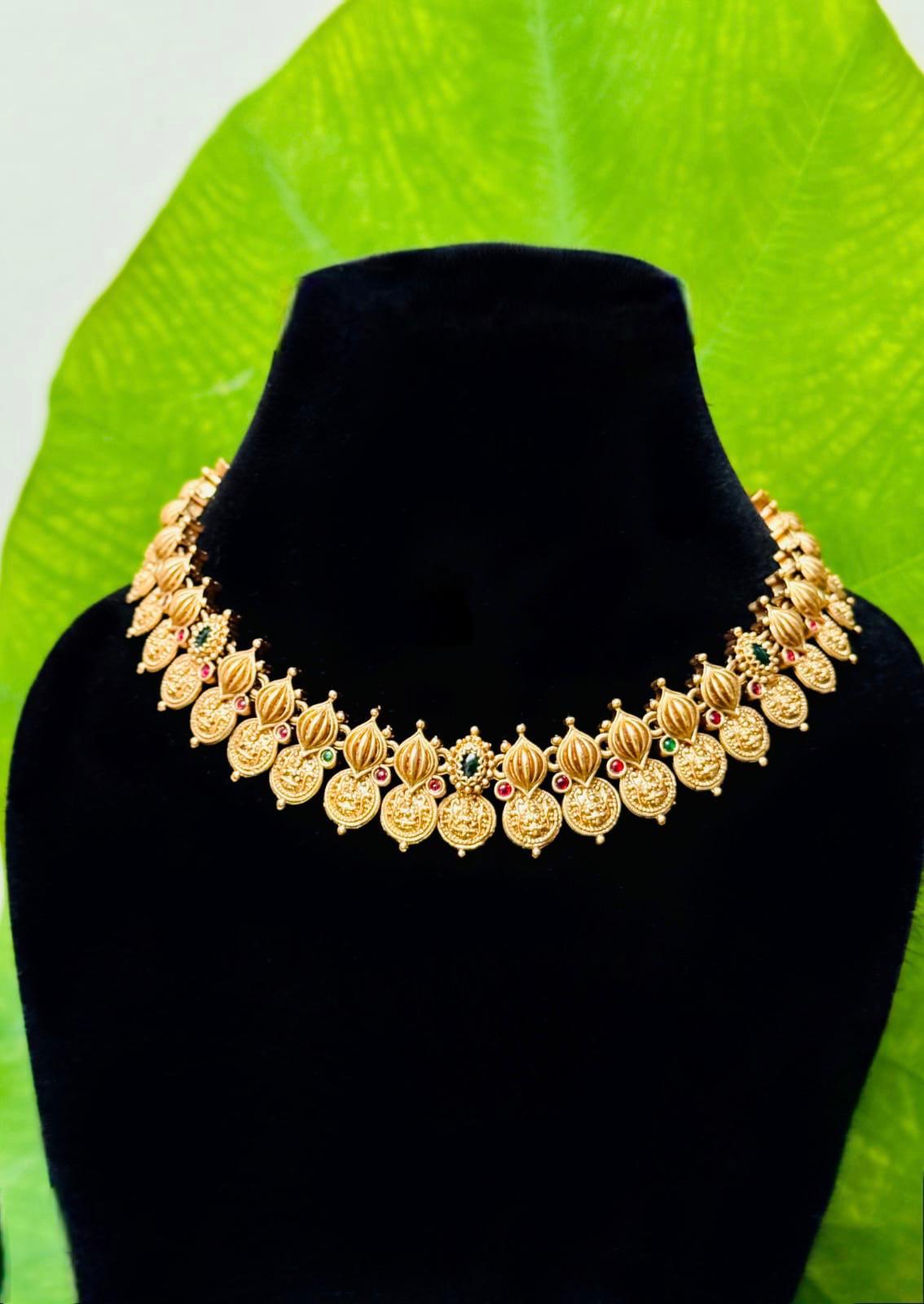 Sublime Krishnapriya 18 CT Gold-Plated Antique-finish Kaashu Mala