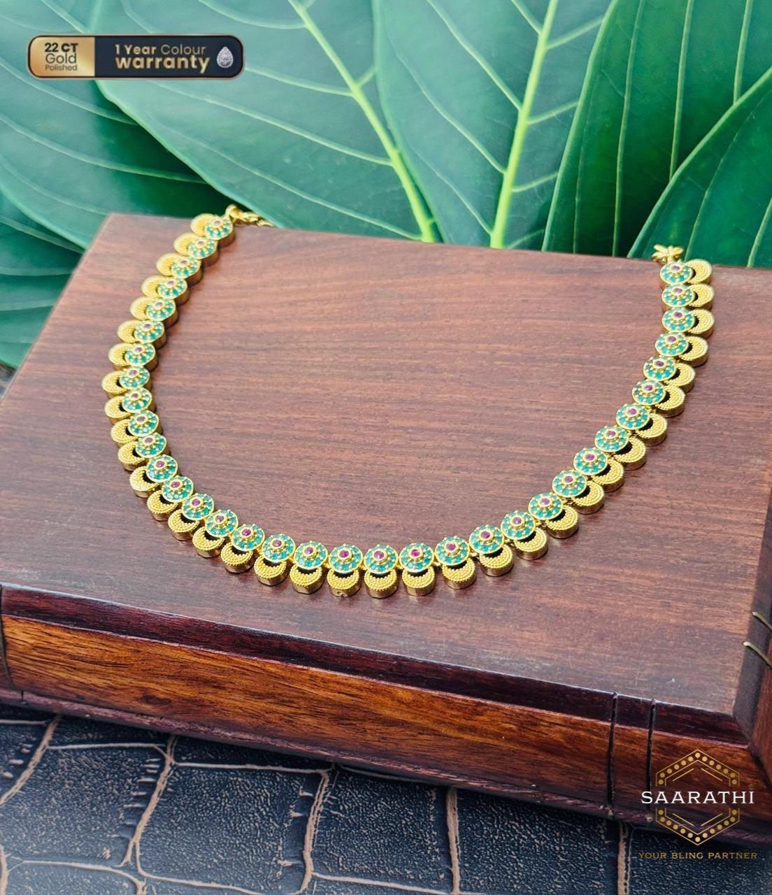 The Sparking 22CT Gold-Polished Zinnia Necklace