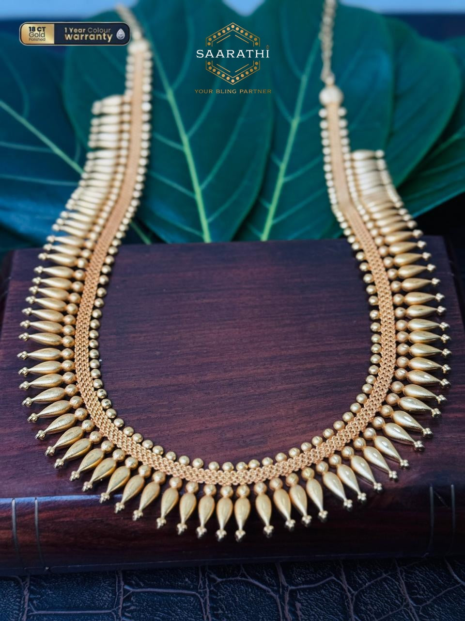 Sisira 18CT Gold-Polished Mullamottu Haram Necklace in Stunning Matte Gold Finish