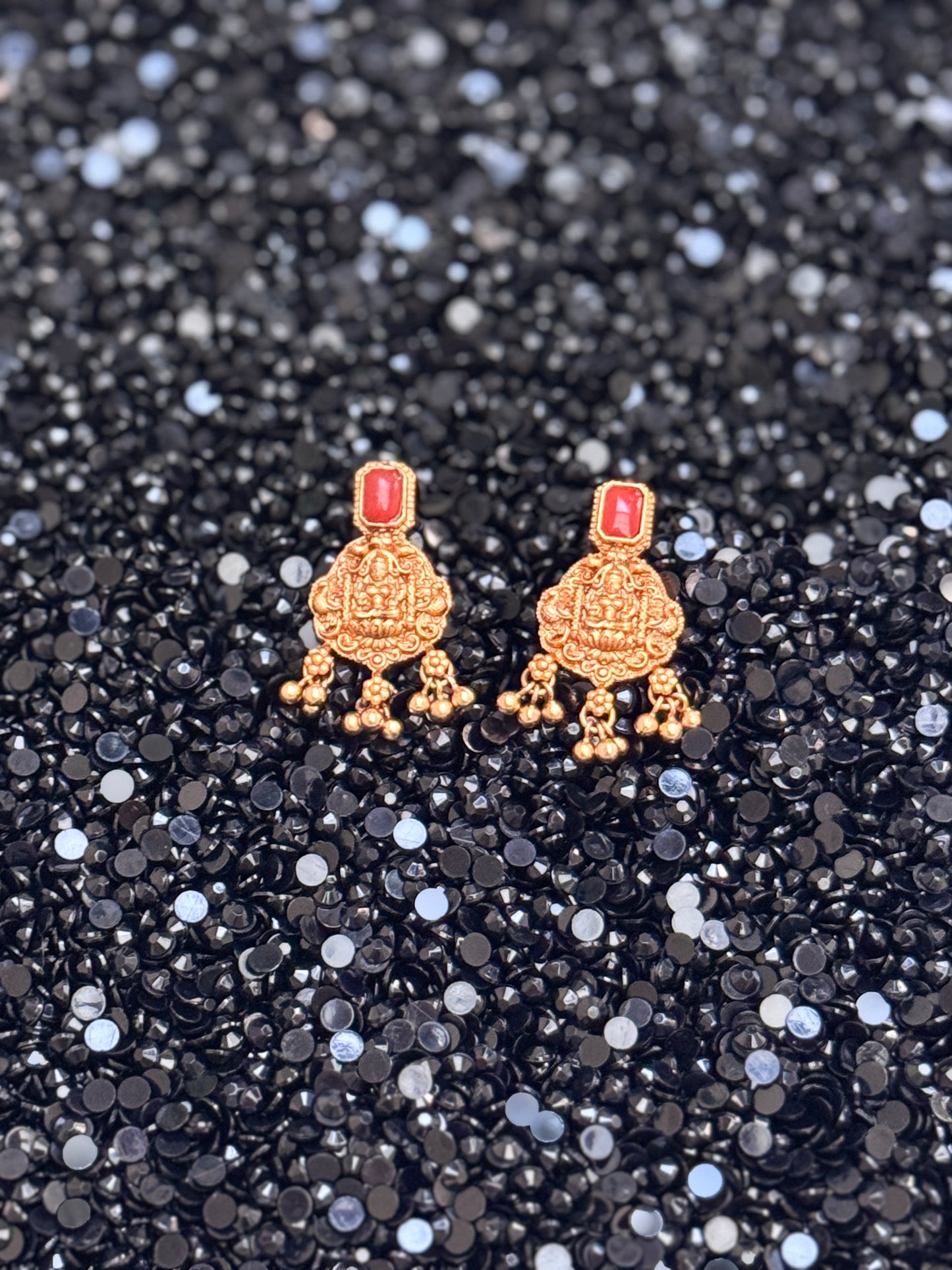 Devika Coral Pendant Necklace with Coral Drop Earrings