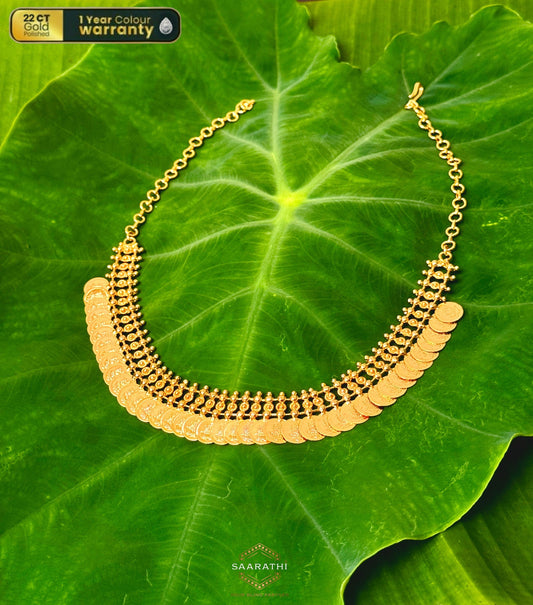 Traditional Haripriya 22 CT Gold-Plated Kaashumala with Laxmi Motifs