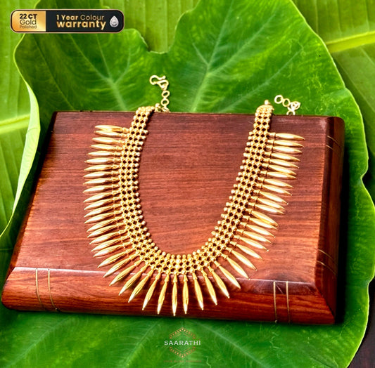 Devayani 22 CT Gold-Plated Traditional Mullamottu Kerala Necklace