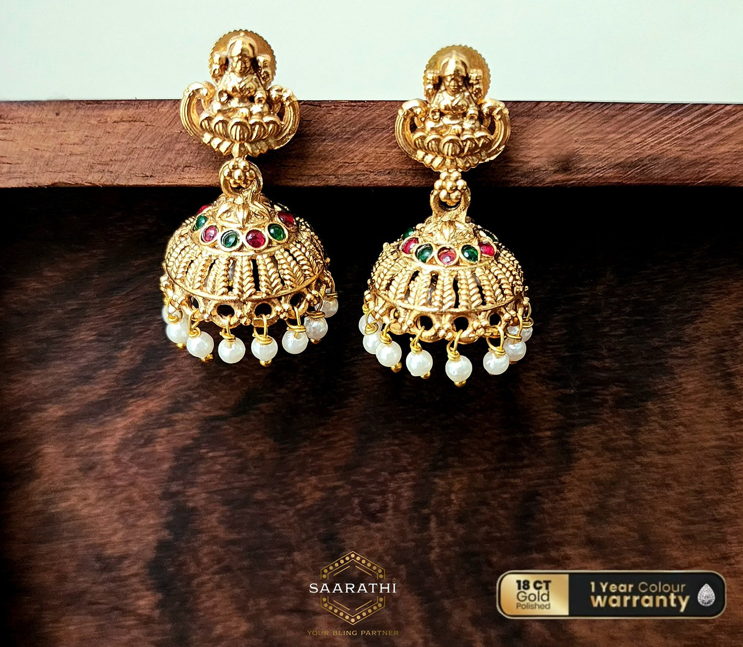 Traditional 22 CT Gold-Plated Laxmi Jimikis