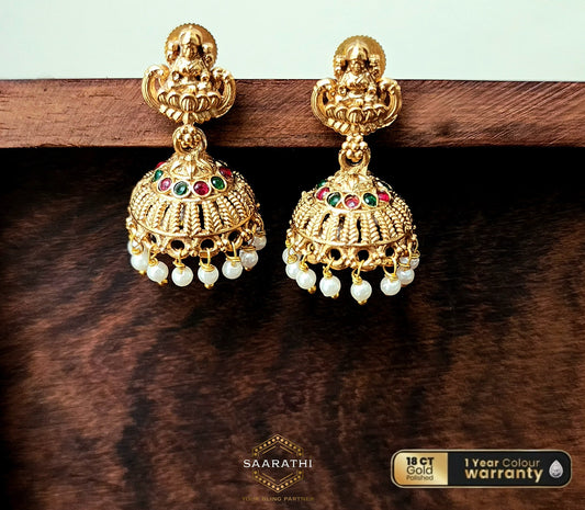 Traditional 22 CT Gold-Plated Laxmi Jimikis