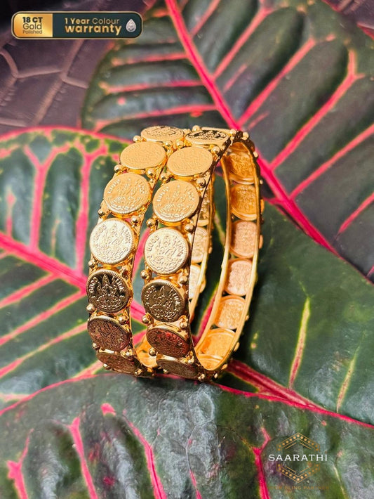 18CT Gold-Polished Lakshmi Bangles