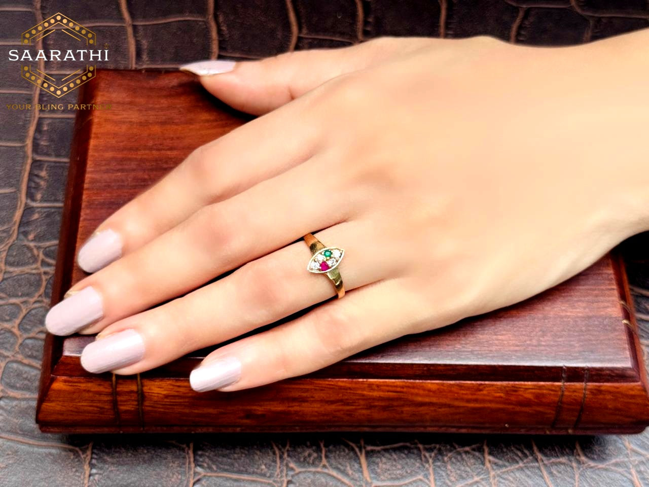 Panchaloham(5 Metal) CZ-Studded Regal Marquise Ring