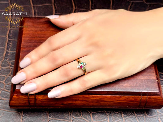Panchaloham(5 Metal) CZ-Studded Regal Marquise Ring