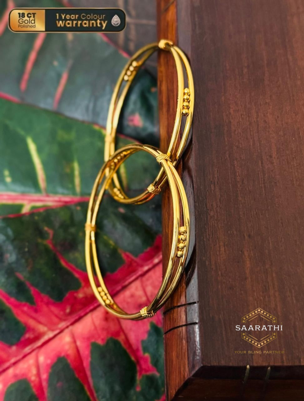 Delicate 18CT Gold-Polished Bangles