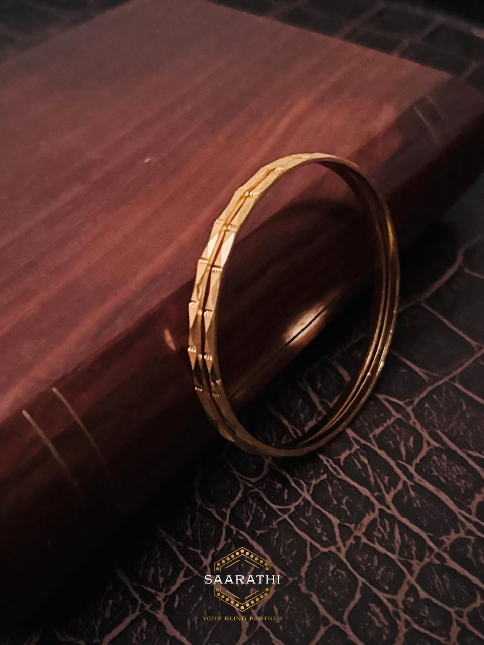 18CT Gold-Polished Bangles- Set of 6