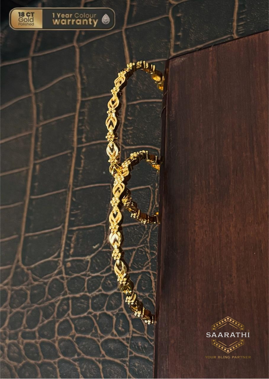 Elegant 18CT Gold-polished Bangles