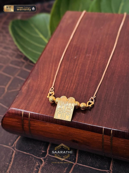 Shiva-Shakti 18CT Gold-Polished Mangalyam Bottu Thali Necklace