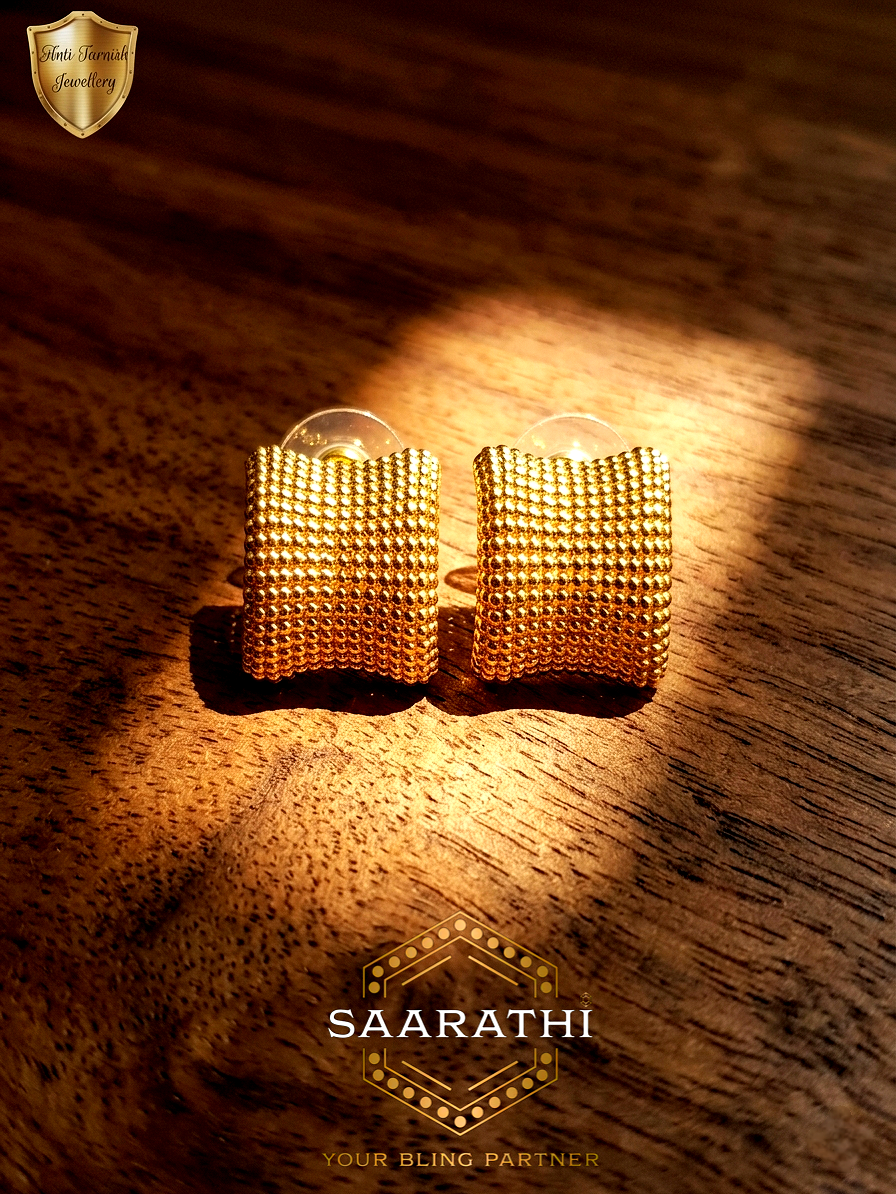 Gold-Toned Vintage-Inspired Anti-Tarnish Studs