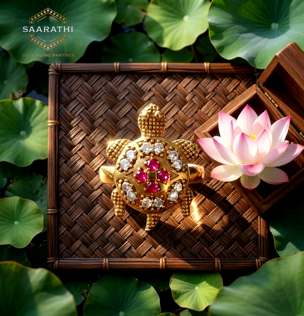 Gold-Toned Panchaloham Turtle Ring