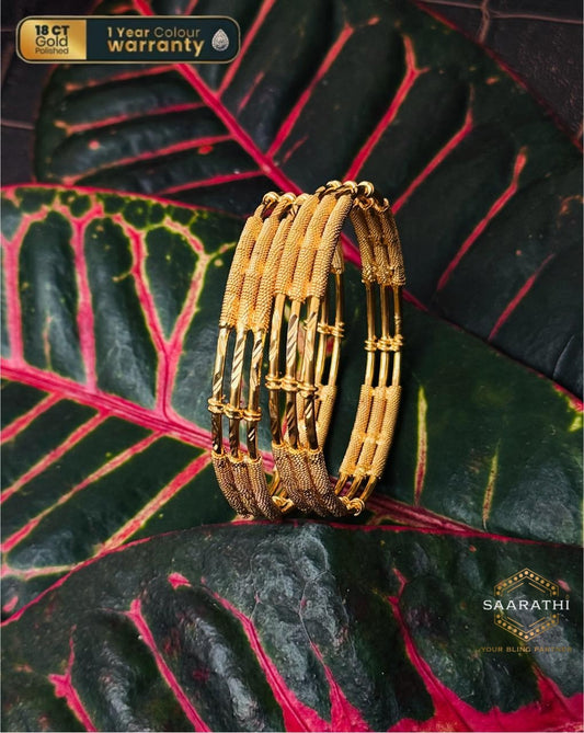 18CT Gold-Polished Bangles