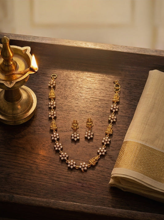 Antique Gold-Toned Lakshmi Necklace Set