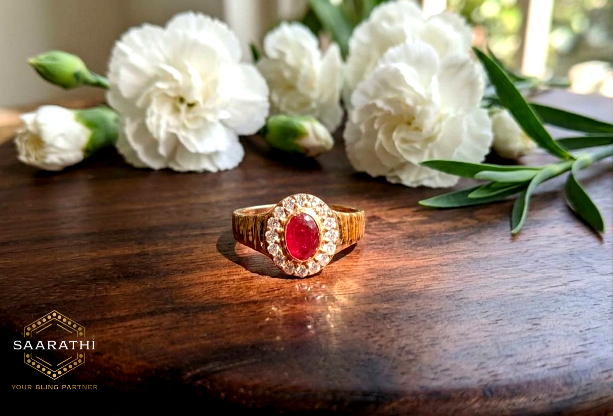 Vintage-Inspired Panchaloham CZ Halo Ring