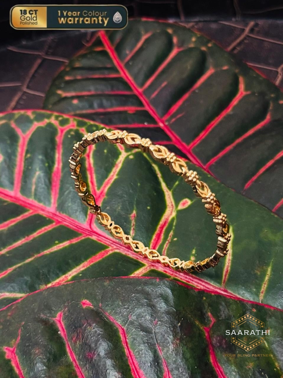 Elegant 18CT Gold-polished Bangles