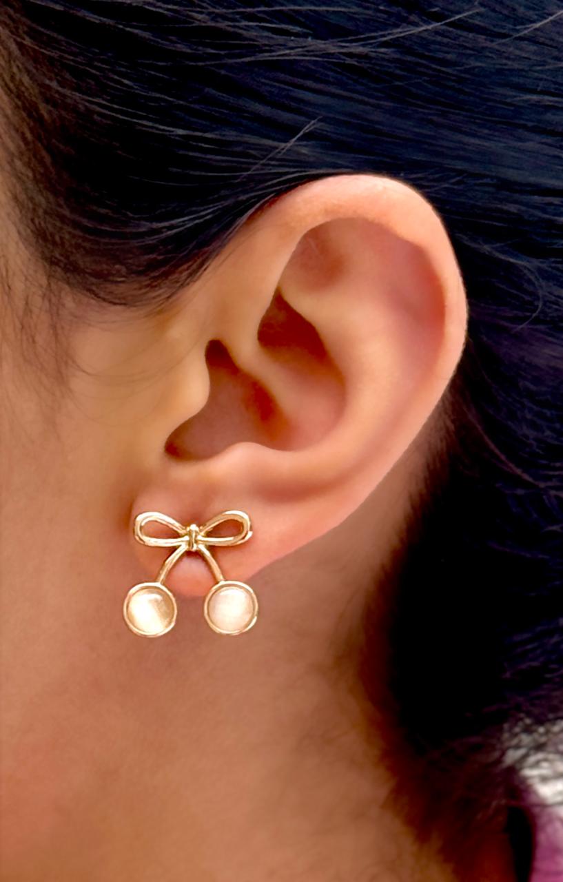 Gold-Toned Anti-Tarnish Minimalist Bow Stud Earrings