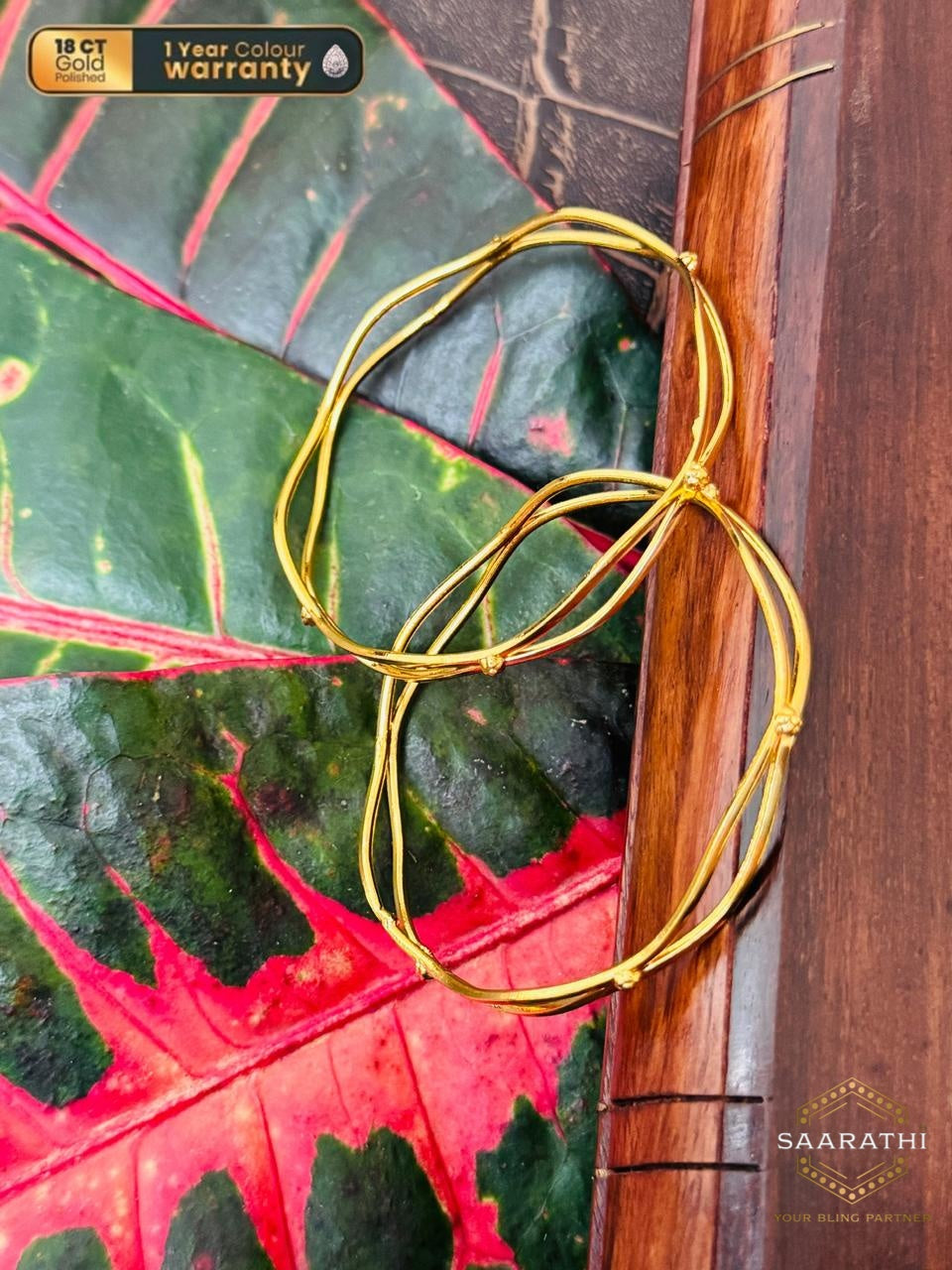 Dainty 18CT Gold-Polished Bangles