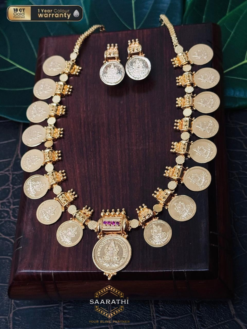 Lakshmi Leela 18 CT Gold-Polished Pavan Haram Necklace Set