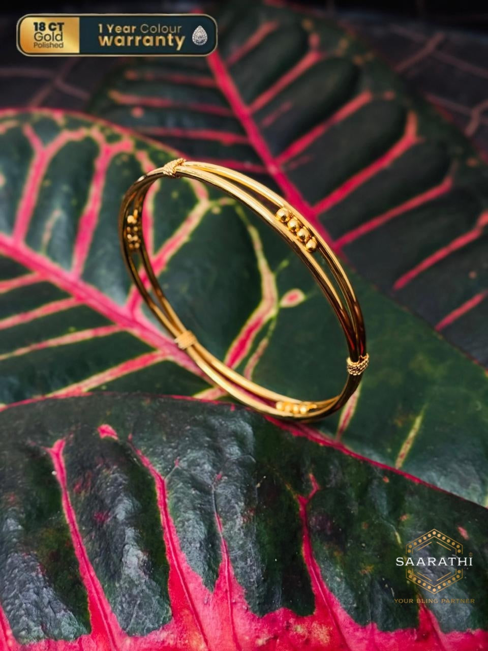 Delicate 18CT Gold-Polished Bangles